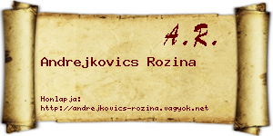 Andrejkovics Rozina névjegykártya